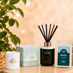 Pourz Scent Bundle (Candle, Reed Diffuser, Melt) Coco